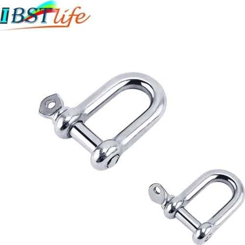 Stainless Steel 316 Staples Carabiner D Bow Shackle Clasp For Key Ring Keychain Hook Screw Joint Connector Buckle Boat Marine