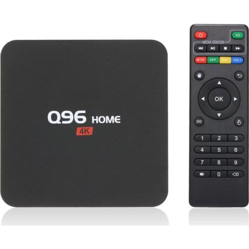 Q96 HOME Smart Android TV Box UHD 4K Media Player RK3229 Quad Core H.265 VP9 HDR10 Android 8.1 TV Box with Remote Control