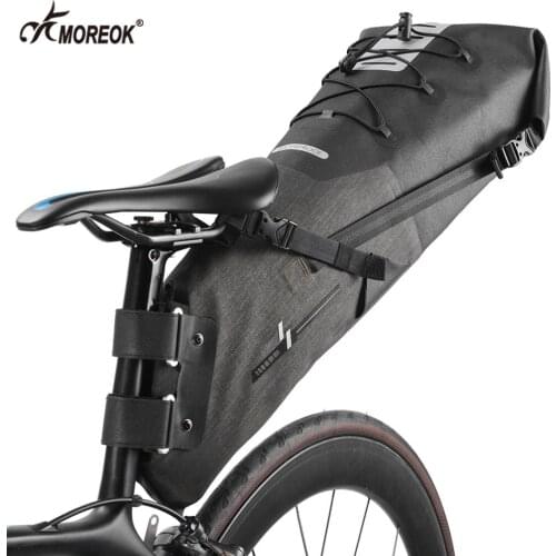 MOREOK Bike Bag Waterproof Reflective 10L Large Capacity Saddle Bag Cycling Foldable Tail Rear Bag MTB Road Trunk Bicycle Bag