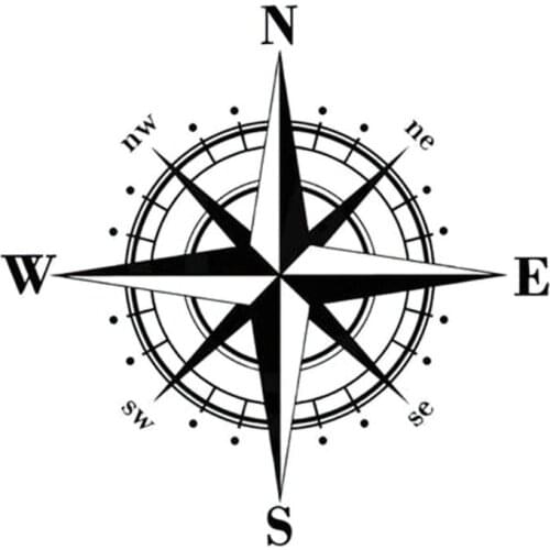 High Quality Universal Car Sticker Compass Rose Vinyl Decal No Fading Waterproof Dustproof 1pcs Car Exterior Sticker Car Shape