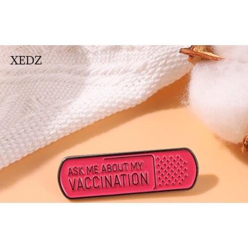 XEDZ 2021 New Cartoon Pink Band Tape Fountain Pen Clip Enamel Pendant Exquisite Medical Sticker Badge Jewelry Gift