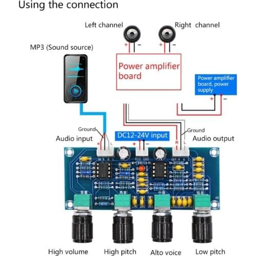 XH-A901 NE5532 Tone Board Pre-amp With treble bass volume adjustment pre-amplifier Tone Controller For amplifier Board