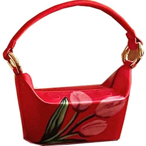 2021 New Female Trend Ethnic Style Personality Vintage Tulip Flower Handle Bag Shoulder Underarm Clutch Handbag