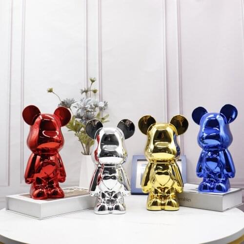 Violent Bear Home Decor Aesthetic Room Resin Figurine Desk Accessories Nordic Cute Room Bedroom Office Decoration Statue Gift