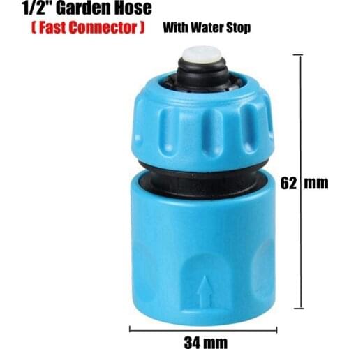 1/2" Garden Hose Quick Connector With Water Stop Durable ABS Garden Water Connectors Faucet Water Gun Fast Joints