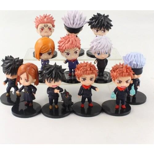 12pcs/Set Anime Jujutsu Kaisen Figures Yuji Itadori Gojou Satoru Fushiguro Megumi PVC Action Model Toys Doll