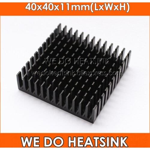 WE DO HEATSINK 5pcs 40x40x11mm Black Anodize Aluminum Heat Sink Radiator Cooler For IC VGA BGA AMD Packages and LED