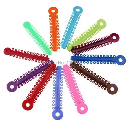 40 Pcs Dental Orthodontic Colorful Ligature Ties Rubber Band Elastic Dentist Materials