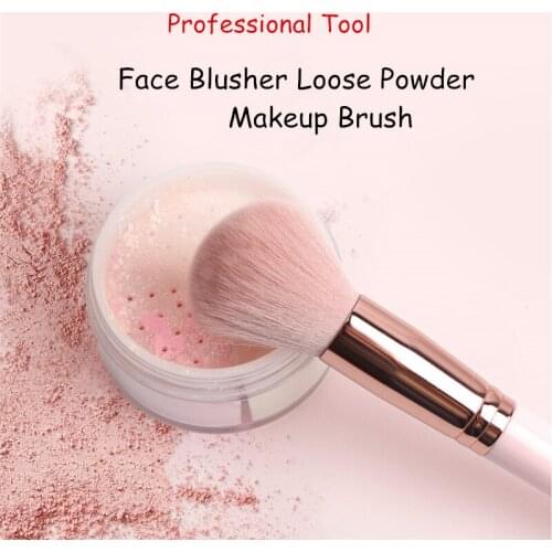1Pcs Face Blusher Makeup Brush Powder Contour Big Loose Soft Synthetic Hair wood Handle Brush Professional Beauty Make Up Tools