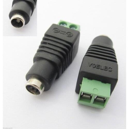 50pcs 5.5mm x 2.1mm 2.1mm Female CCTV Camera LED DC Power Jack Balun Adapter Connector