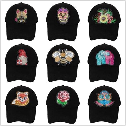 5D DIYdiamond painting hat embroidery cartoon picture combination leads a new fashion