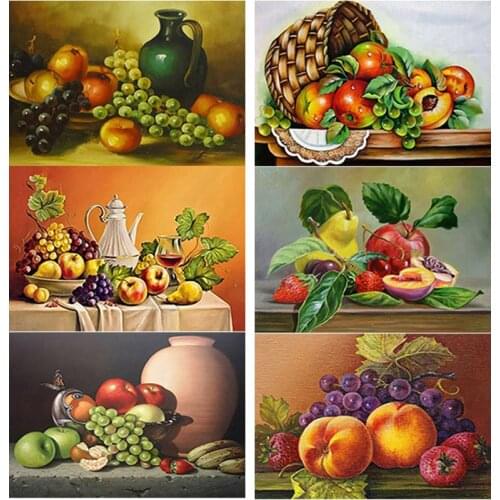 New 5D DIY Diamond Painting Fruit Diamond Embroidery Landscape Cross Stitch Full Square Round Drill Crafts Art Home Decor Gift
