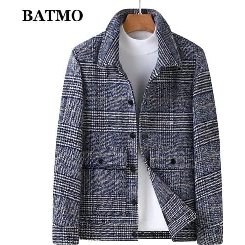 BATMO 2021 new arrival autumn high quality plaid jackets men,male coat ,plus-size L-8XL M2038