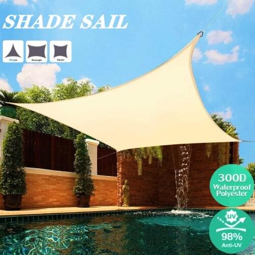 Large Rectangle Sun Shade Sail Waterproof Triangle Sunshade Sail Garden Patio Terrance Canopy Swimming Car Awning Sun-shelter