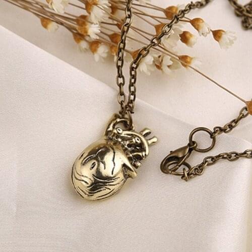 Fashion Design Anatomy 3D Heart Pendant Necklace For Women Girls Hot Sell Geometric Charms Choker Jewelry Party Gifts