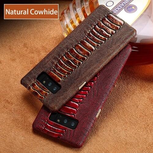 Cowhide Phone Cases For Samsung Galaxy S6 S7 S8 S9 S10 Plus Ostrich Texture Case For Note 8 9 A5 A7 A8 2018 J3 J5 J7 2017 case