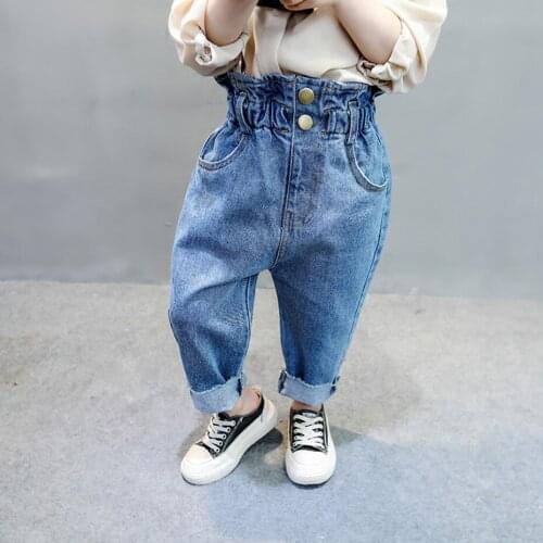 Toddler Girls Jeans Solid Color Toddler Jeans Casual Style Kids Jeans Girls Spring Autumn Kid Clothes