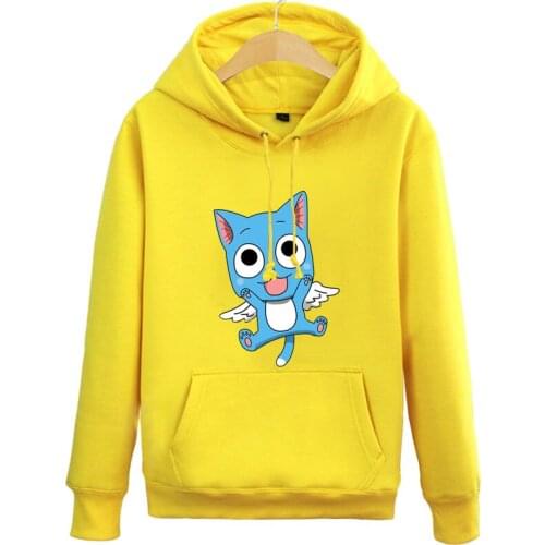 Fairy Tail Hoodies Men Women Tops Red/Grey/Yellow Cute Etherious Natsu Dragneel Anime Pullovers Free Shipping