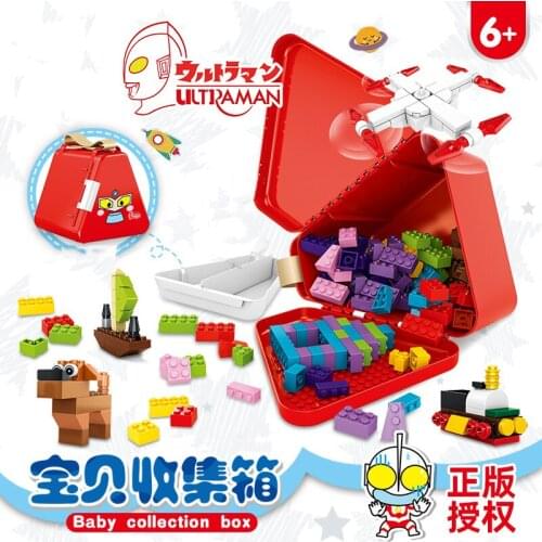 Storage Box/Case Compatible M78 Super Hero Ultraman Figure With 100Pcs Building Blocks DIY Educational Toys for Children Gifts