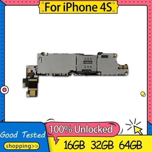 8GB 16GB 32GB 64GB for iphone 4S Motherboard with Full unlocked,unlocked For iphone 4S Logic board with IOS System,Good Tested