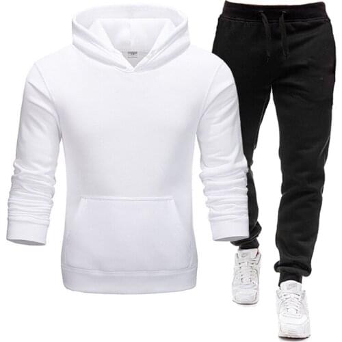 Two Pieces Sets Men Clothing Autumn Winter Tracksuit Male Full Sleeve Hooded Hoodies Pants Outfit Casual Sweatshirts Ropa Hombre