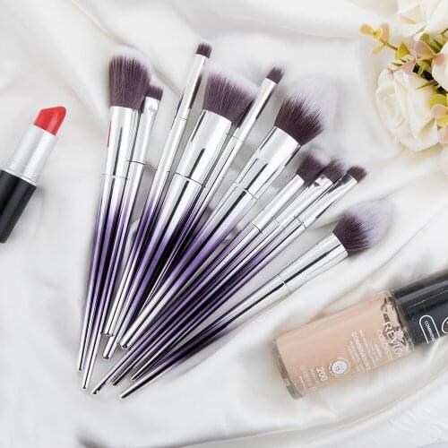 BNAFI 10pcs Makeup Brush Set with Gradual Plating Handle Professinal Foundation Powder Eyeshadow Brush Set Beauty Eye Brush Kit