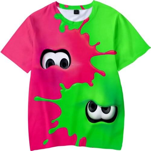 2020 New Splatoon T-shirt Fashion Funny Cartoon Children T Shirt Summer Cotton Ventilation Boy Girl T-shirt Splatoon 3D T Shirt