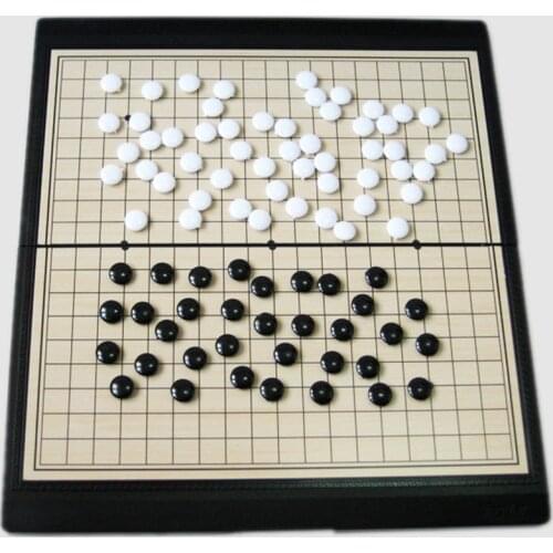 New Foldable Chess Games Go Game Chinese Old Board Game Weiqi Checkers Magnetic Go Chess Set Magnetic Game Toy Gifts Plastic