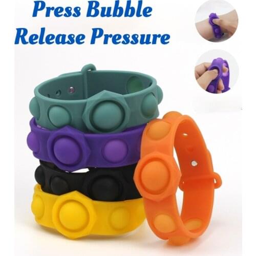 New Press Decompression Toys Push Bracelet Bubble Stress Relief Toys For Children Adult Funny Squishy Anti-stress Fidget It Gift