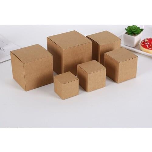 20Pcs/Lot Khaki Kraft Paper Gift Box Cardboard Package Gift Box for Jewelry Dessert Gift Box Party Kraft Paper Candy Storage Box