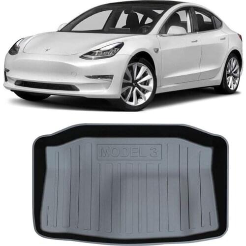 Customized for Tesla Model 3 Cargo Liner Rear Cargo Tray Trunk Floor Mat Black Rubber Waterproo