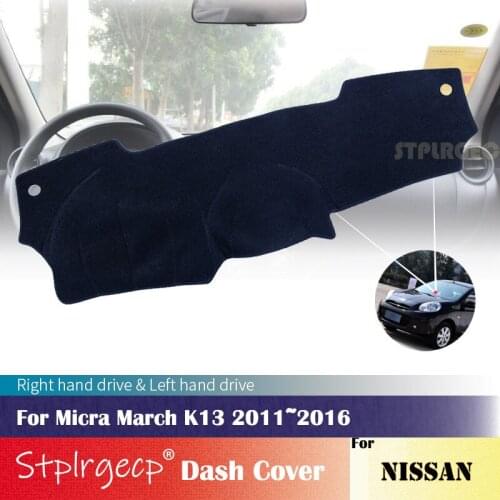 For Nissan Micra March K13 2011 2012 2013 2014 2015 2016 Anti-Slip Dashboard Cover ProtectivePad Car Accessories Sunshade Carpet