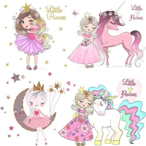 Pulaqi Little Princess Iron On Transfer Patches For Clothing Vinyl Heat Transfer Thermal Stickers On Clothes Appliques Decor DIY