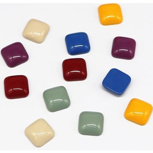 SEA MEW 100 PCS 18mm Fashion Style Resin Square Connectors Charm For Earring Jewelry Making