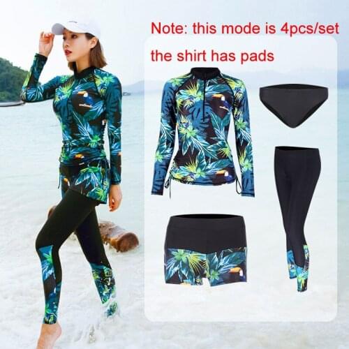 Women Tracksuit Set, Printed Long Sleeve Full Body Suit for Jogging Running Sport Swimming Surfing Diving Snorkeling Rash Guards