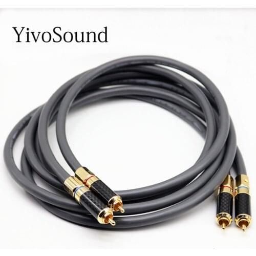 Yivosound OFC Copper 2 core Audio Plated Gold 2RCA to 2 RCA jack Shielded Cable Line Cord interconnect CD amplifier