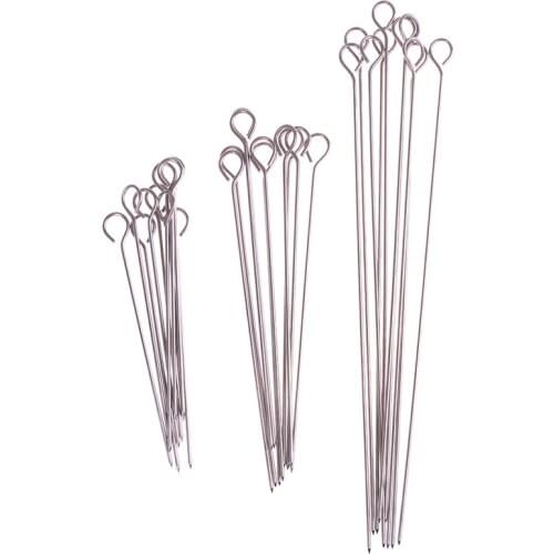 10pcs Outdoor Camping Picnic Meat Goose Round Roast Skewers Stick Stainless Steel BBQ Needle Barbeque Skewers Kitchen Utensils
