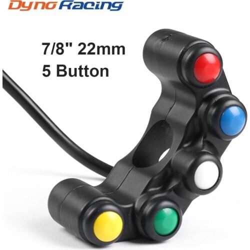 12V Plastic Motorcycle Switches 7/8" 22mm Handlebar Mount Headlight Turn Signal Fog Lights Horn ON OFF Start Kill Switch