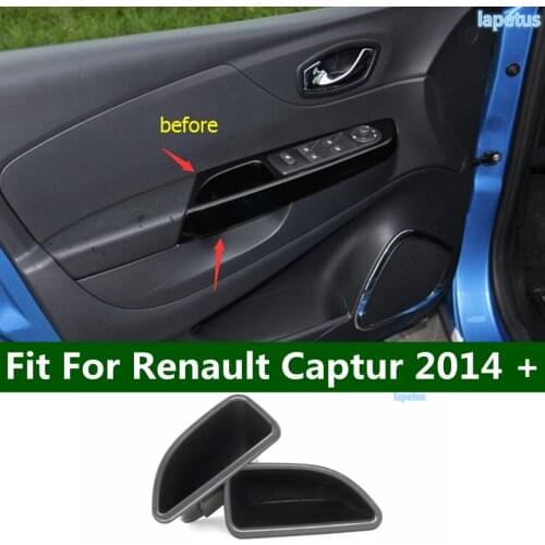 Lapetus For Renault Captur 2014 2015 2016 Plastic Car Front Door Storage Pallet Armrest Container Box Cover Interior Trim 2 Pcs