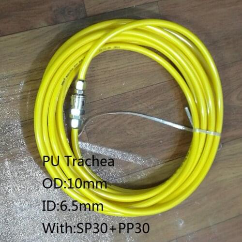 5 10 15 20Meters PU Polyurethane Air Compressor Hose Tube 10X6.5mm Flexible Pneumatics Trachea 10*6.5mm with Connector SP30+PP30