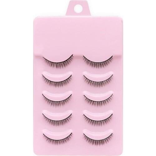 5Pairs False Eyelashes Nice-looking Cross Short Natural Fake Eyes Lashes Artificial Fiber Eyelash Extensions Makeup
