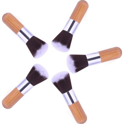 5PCS Makeup Brushes Round Head Bamboo Handle Powder Foundation Brushes Cosmetics Professional Makeup Tools Hairbrush