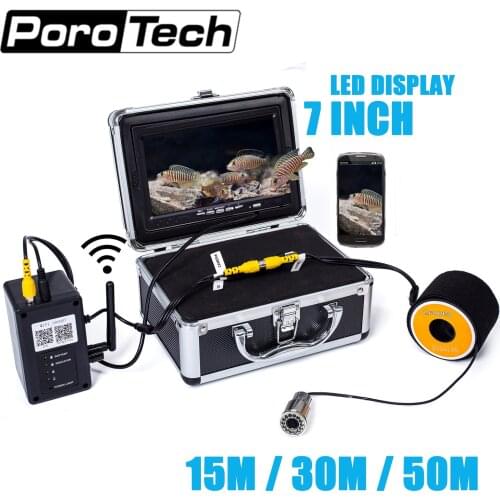 7inch TFT Color Monitor High Quality Special Cable Deep Water Fishfinder Camera with Highlight LED Support Recording Video WF13W