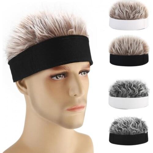 Men Women Golf Baseball Cap With Fake Flair Hair Cap Sun Visor Fun Breathable Soft For Party Outdoor Funny Short Wig Cap Retro