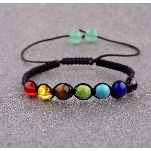 7 Chakras Bracelets Healing Yoga Reiki Prayer Natural Stone Braided Women Men Bracelet Handmade Pulseras String Rope Adjustable