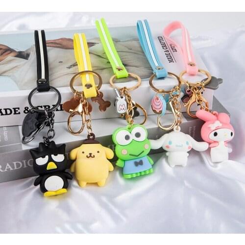 Cool Pudding Dog Hello Cool Frog Pig Set Anime Cartoon Women Key Chain Pendant