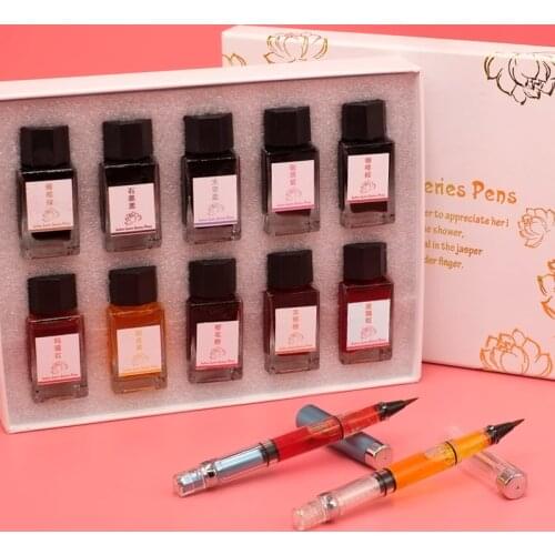 10 Colors Gold Powder Ink No Carbon Fountain Pen Ink, Dip Pen Ink