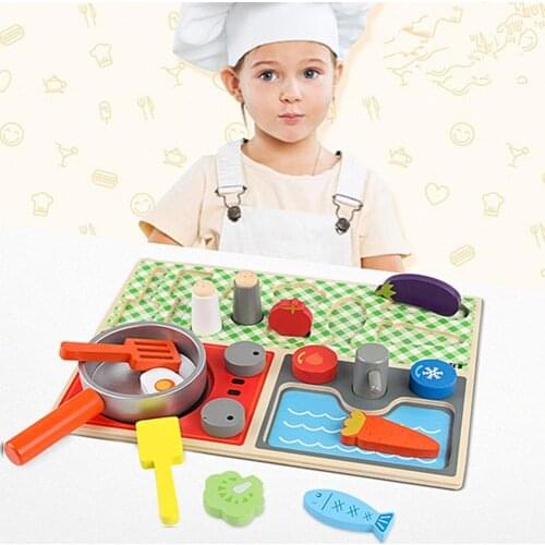Wooden Kitchen Play Toys Set Pretend Play Toys Set Fruit And Vegetable Pot Educational Toys For Kids Children Montessori