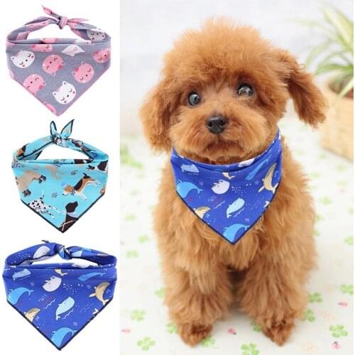 Pet Dog Birthday Gift Printed Bandanas Pet Scarfs Cute Triangle Bibs Puppy Cats