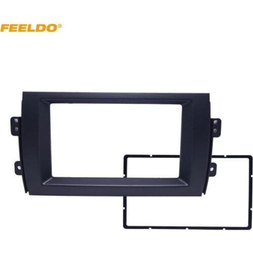 FEELDO Car 2DIN Refitting Radio Stereo DVD Frame Fascia Dash Panel Installation Kits For SUZUKI SX4(07~10)